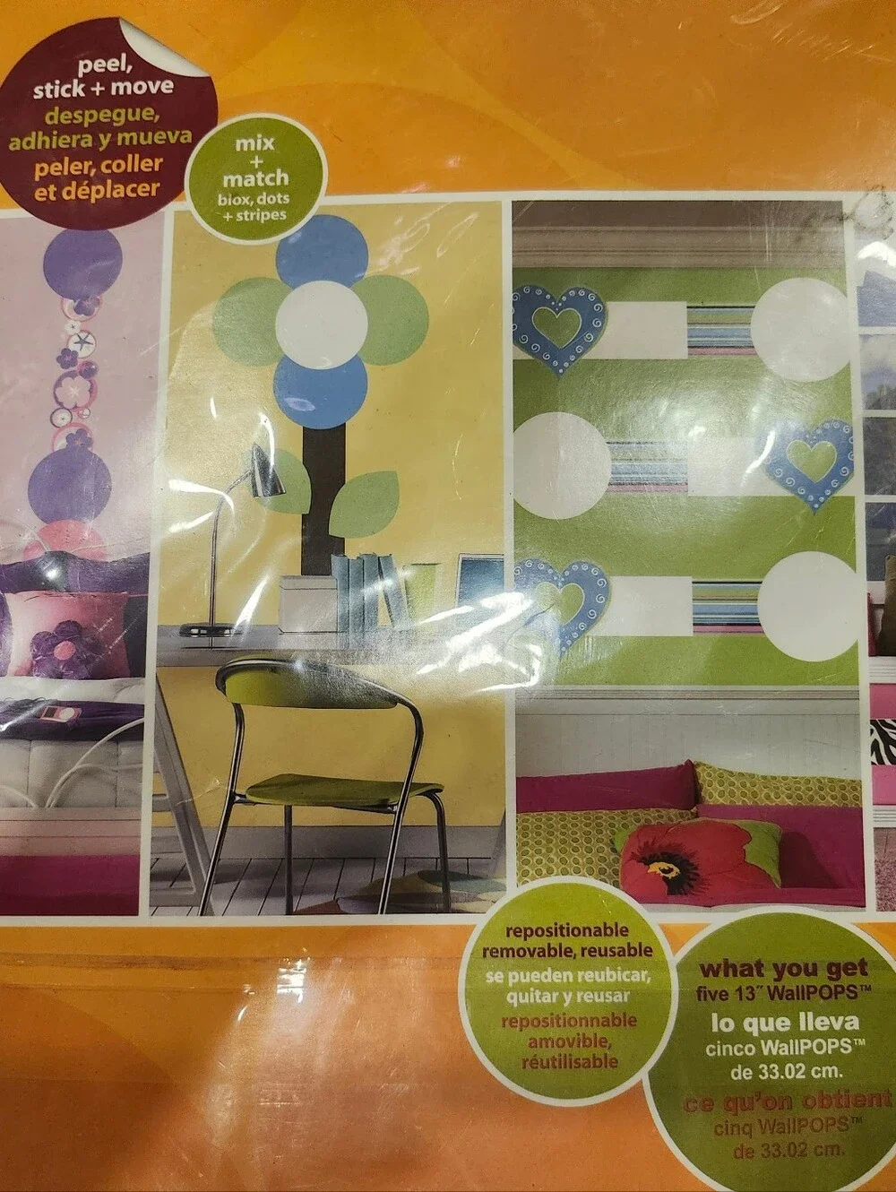 New In Package Wall Pops Peel-and-Stick Wall Decals (3 Packages)